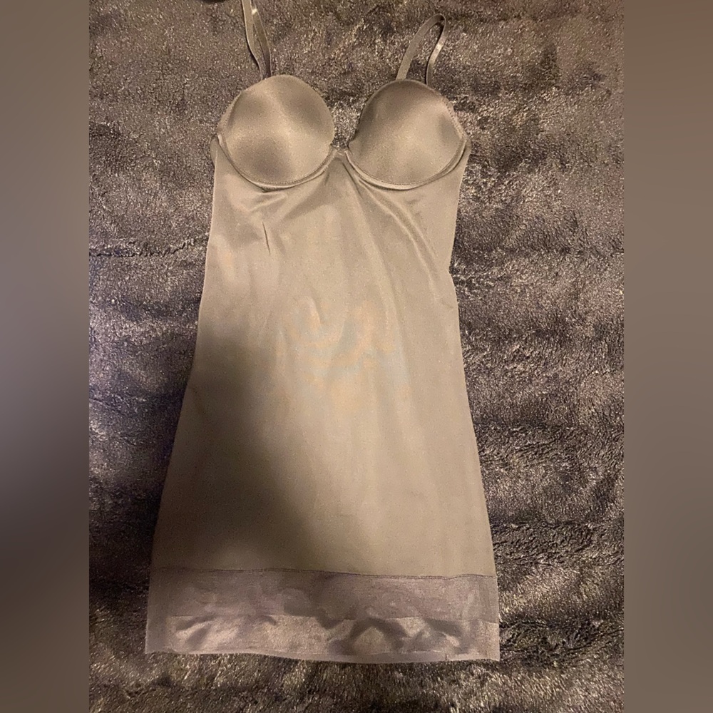 SHEIN Black Satin Chemise